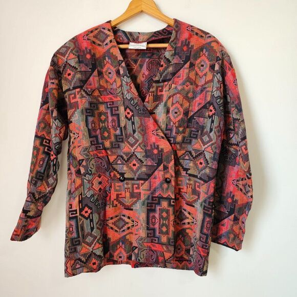 EUC VINTAGE DOUBLE KK DESIGNS SOUTHWESTERN KILIM PAIR TOP & SKIRT SIZE M - Picture 11 of 16